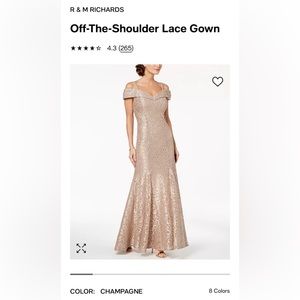 ✨ R & M Richards Off the Shoulder Lace Gown ✨🤩